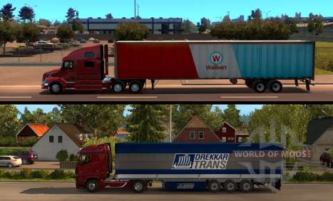 American Truck Simulator - comparação do comprimento do reboque