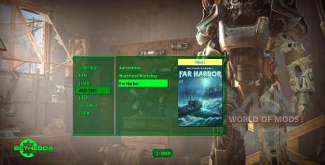 menu de Atualização em Fallout 4