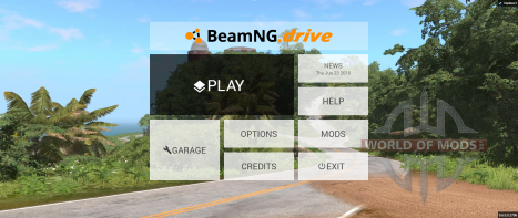 Novo menu principal BeamNG Drive