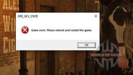 Red Dead Redemption 2 falha com o erro err gfx state